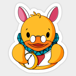 White Rabbit Rubber Duck Sticker